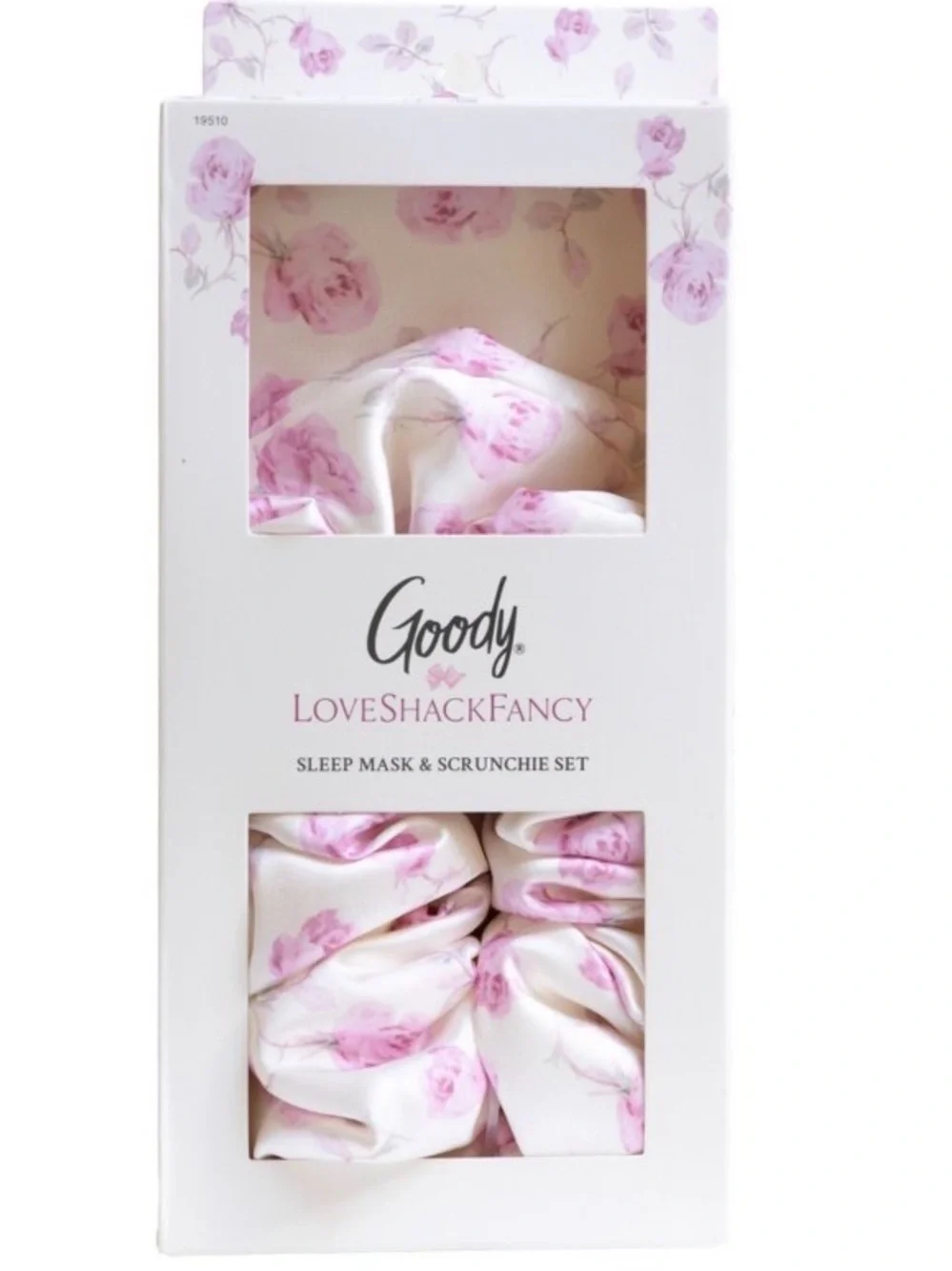 LoveShackFancy x Target Goody ribbon Rosa eye mask+scrunchie  2CT Sterling dusk
